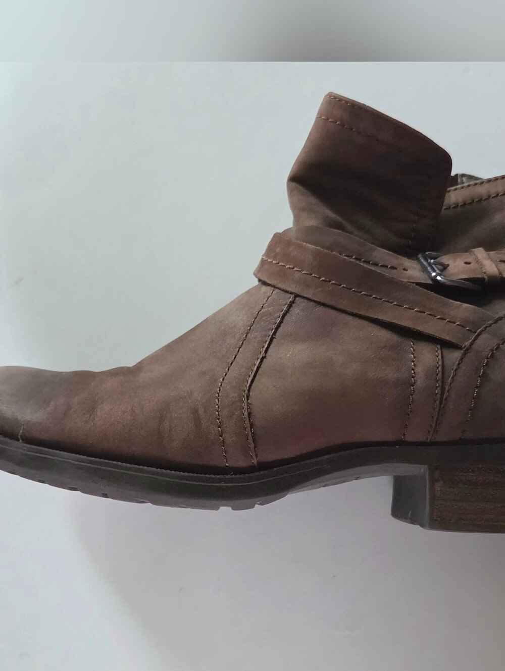 Brown Sueded Leather Ankle Booties 7.5W Cobb Hill Caroline Waterproof Comfort